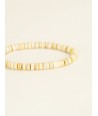 Bracelet élastique Pastilles carrées en corne blonde