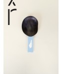 African black horn with blue laquer rice spoon