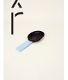 African black horn with blue laquer rice spoon