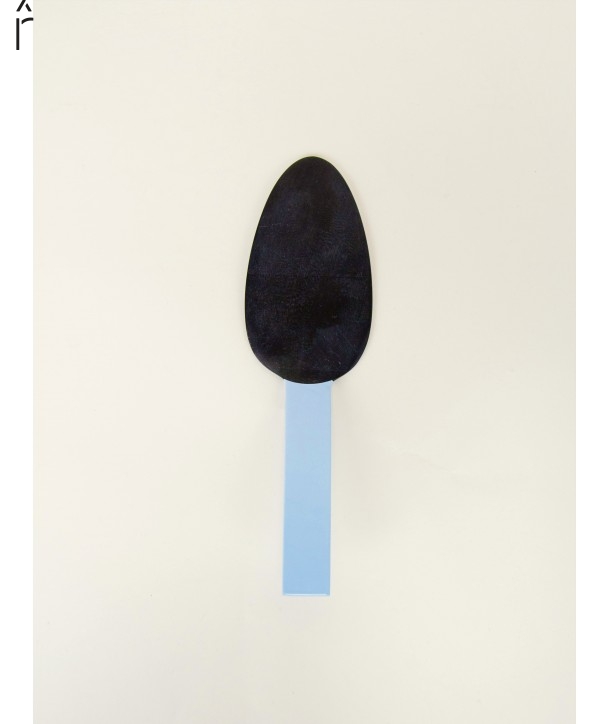 African black horn with blue laquer tarte server