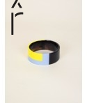 Bracelet laque bicolore jaune bleu