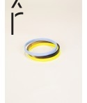 Set de 3 joncs fins, laque jaune et bleu