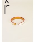 Bracelet en corne blonde Africaine, laque rouge