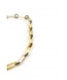 Oval and round rings long necklace in blond horn