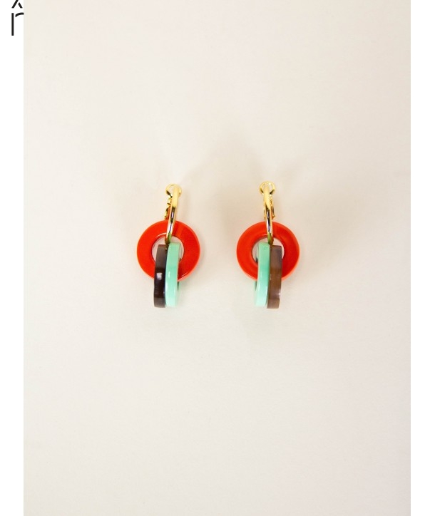 Orange green Anse earrings