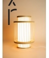 Lampe à poser grillagée bambou et soie