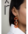 Orange green Entrelac earrings