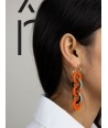 Orange green Entrelac earrings