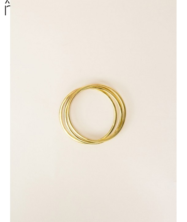 Set of 4 thin bangles in brass