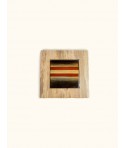 Set of 6 natural stone and striped lacquer square trivet