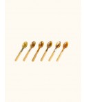 Set of 6 oval bamboo and cow horn spoons