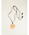 Big black coral pendant in lacquered black horn pche