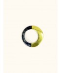 Thick elliptic bracelet blond horn and gold lacquer