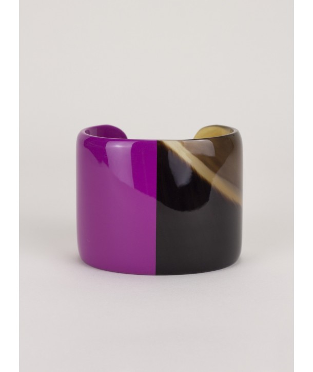 Buffalo hoof and fuchsia lacquer cuff