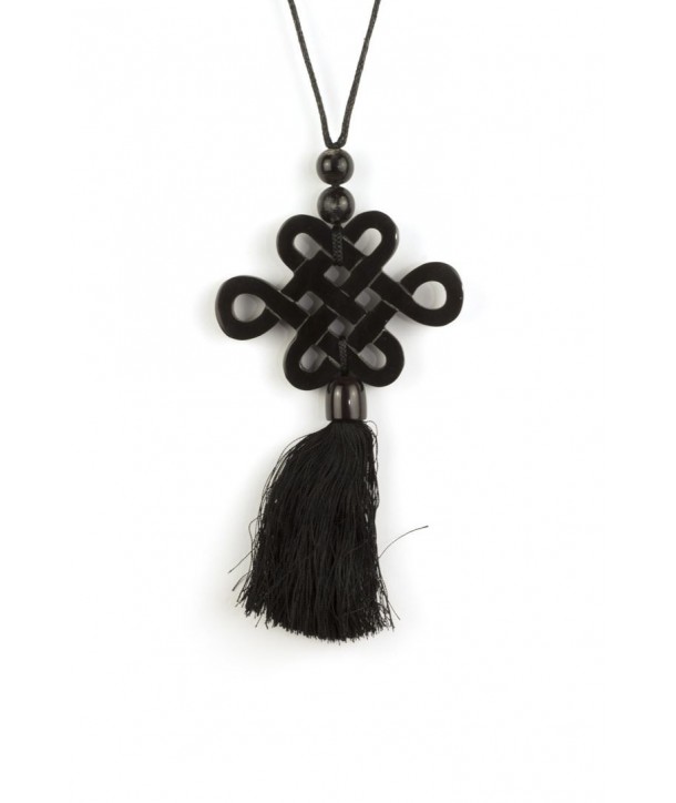 Tibetan long-life symbol and charm pendant in black horn