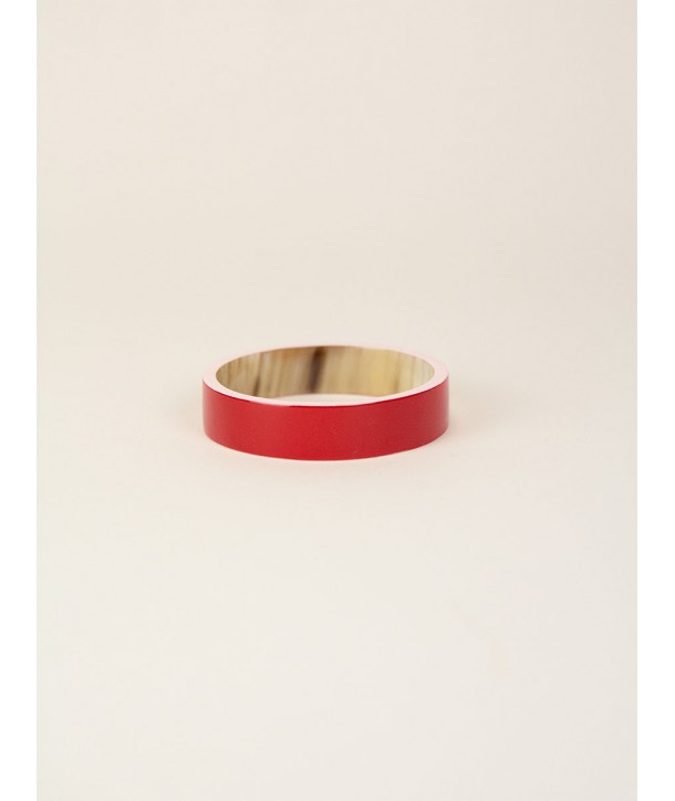 Horn bracelet with pink and red lacquer in Size S