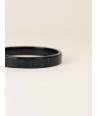 Square section bracelet in plain black horn