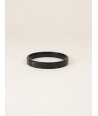 Square section bracelet in plain black horn