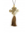 Tibetan long-life symbol and charm pendant in blond horn