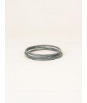 Set of 3 round rushes in grey lacquer