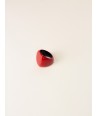 Round ring in black buffalo horn and red lacquer