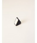 Bague carrée en corne blonde et noire