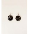 Tortoiseshell-style round earrings in horn