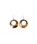 Round earrings in buffalo hoof