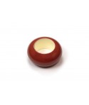 Round wooden bracelet lacquered brick and ivory