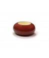 Round wooden bracelet lacquered brick and ivory