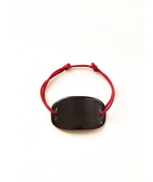 Bracelet Brazilian oval plate in black horn