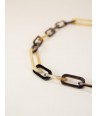 Oval rings necklace in blond horn and hoof