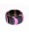 Black horn and fuchsia lacquer bracelet
