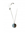 Gray-blue lacquered disc pendant