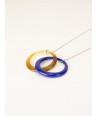 2 intertwined blue indigo rings pendant with a chain