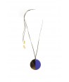 Indigo blue lacquered disc pendant