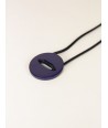Riz" pendant in blond horn and purple lacquer"