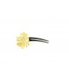 Double gold lacquered coral hair pick
