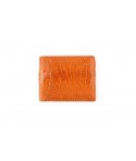Petit portefeuille cuir autruche orange