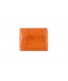 Small wallet in orange ostrich leather