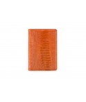 Etui passeport cuir autruche et vache en cuir orange