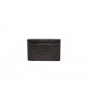 Card holder in black ostrich leather