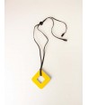Square pendant with yellow and gray lacquer