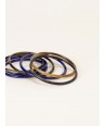 Indigo Blue Lacquered Seven-band Bracelets