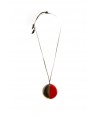 Red lacquered disc pendant