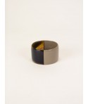 Broad cream coffee lacquered bracelet