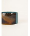 Broad gray-blue lacquered bracelet