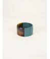 Broad gray-blue lacquered bracelet