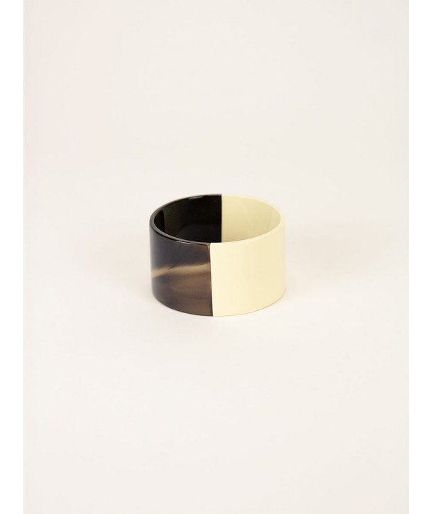 Broad ivory lacquered bracelet