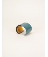 Gray-blue lacquered natural horn cuff